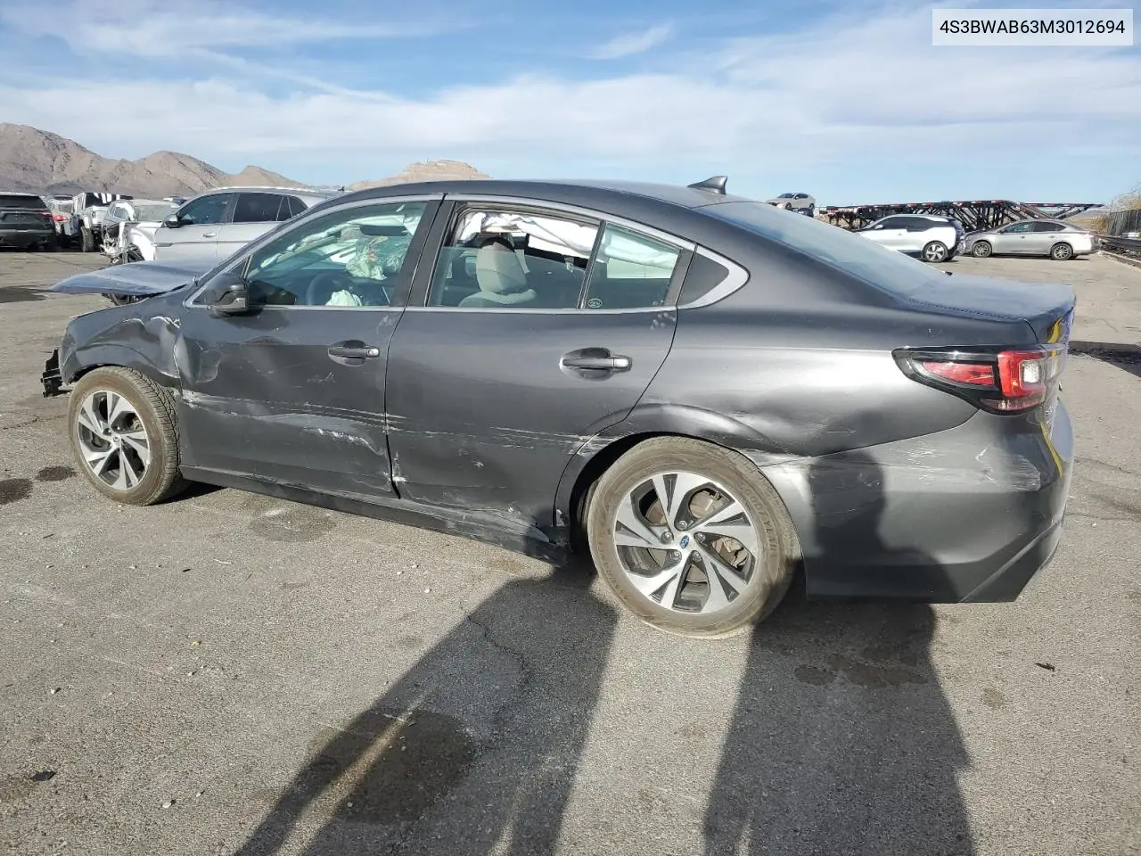 2021 Subaru Legacy VIN: 4S3BWAB63M3012694 Lot: 44636735