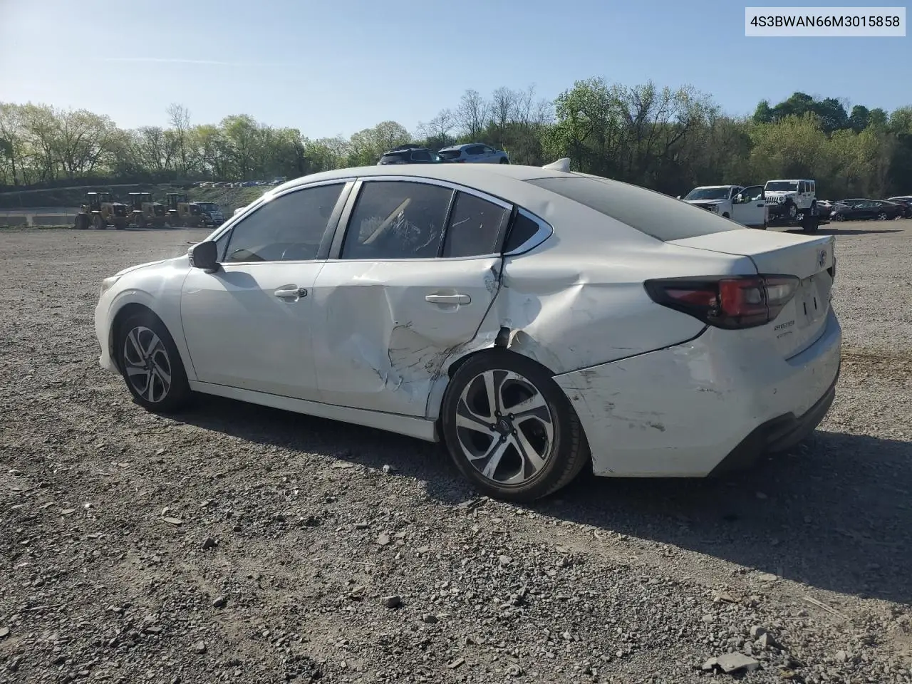 2021 Subaru Legacy Limited VIN: 4S3BWAN66M3015858 Lot: 54930405