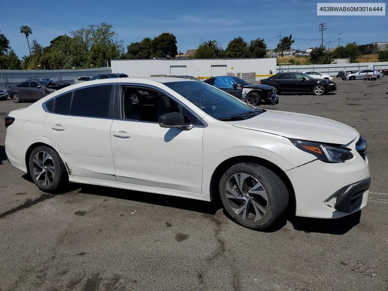 2021 Subaru Legacy VIN: 4S3BWAB60M3016444 Lot: 54956435