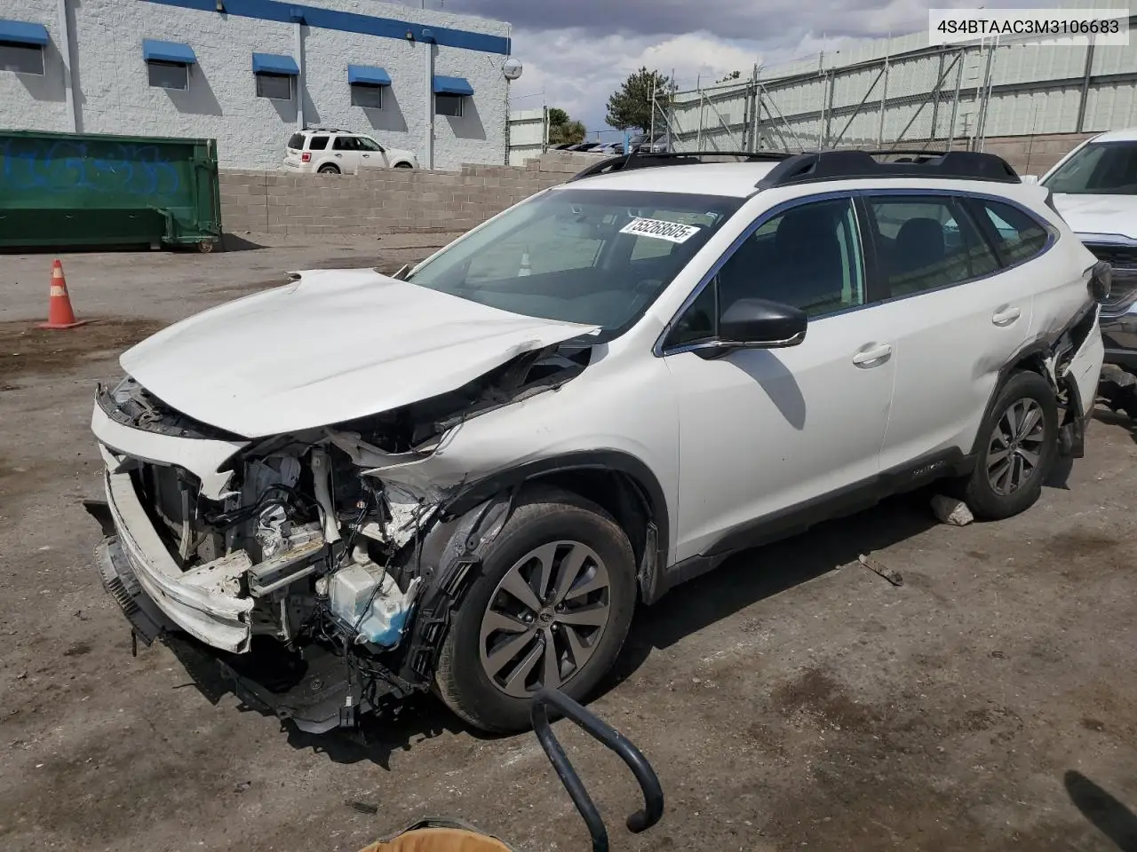 2021 Subaru Outback VIN: 4S4BTAAC3M3106683 Lot: 55268605