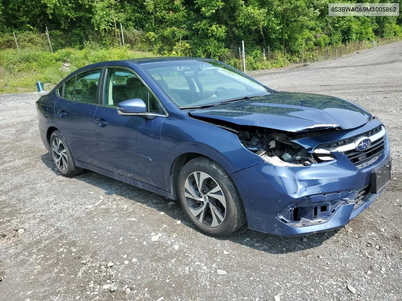 2021 Subaru Legacy Premium VIN: 4S3BWAC69M3005862 Lot: 60305075