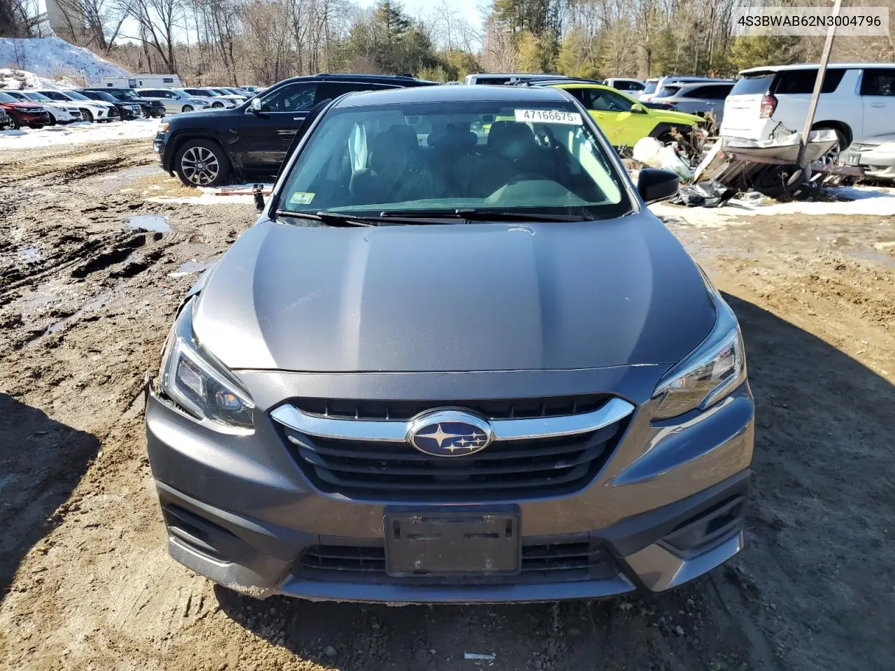2022 Subaru Legacy VIN: 4S3BWAB62N3004796 Lot: 47166675