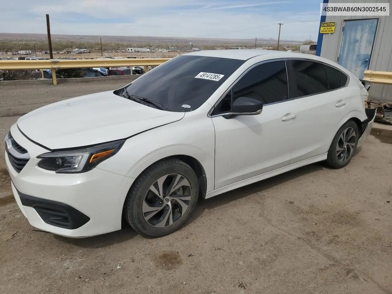2022 Subaru Legacy VIN: 4S3BWAB60N3002545 Lot: 49141285