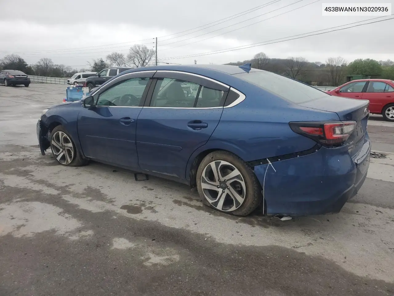 2022 Subaru Legacy Limited VIN: 4S3BWAN61N3020936 Lot: 51078095