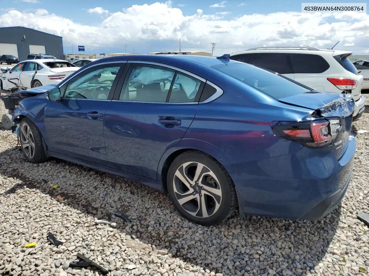 2022 Subaru Legacy Limited VIN: 4S3BWAN64N3008764 Lot: 54870545