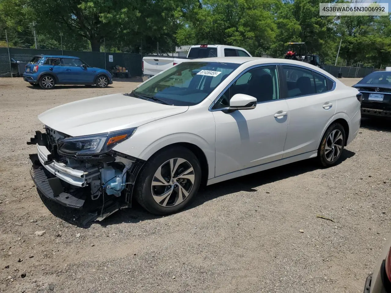 2022 Subaru Legacy Premium VIN: 4S3BWAD65N3006992 Lot: 61456455