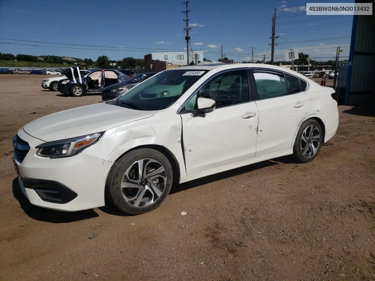 2022 Subaru Legacy Limited Xt VIN: 4S3BWGN60N3013432 Lot: 61594985