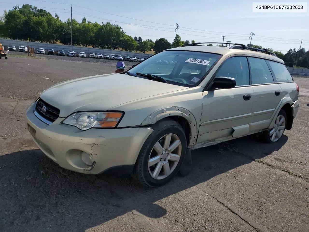 2007 Subaru Outback Outback 2.5I VIN: 4S4BP61C877302603 Lot: 62251605