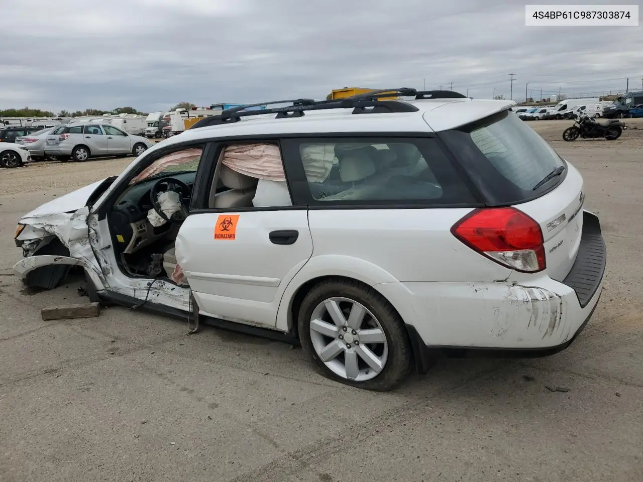 2008 Subaru Outback 2.5I VIN: 4S4BP61C987303874 Lot: 55161595