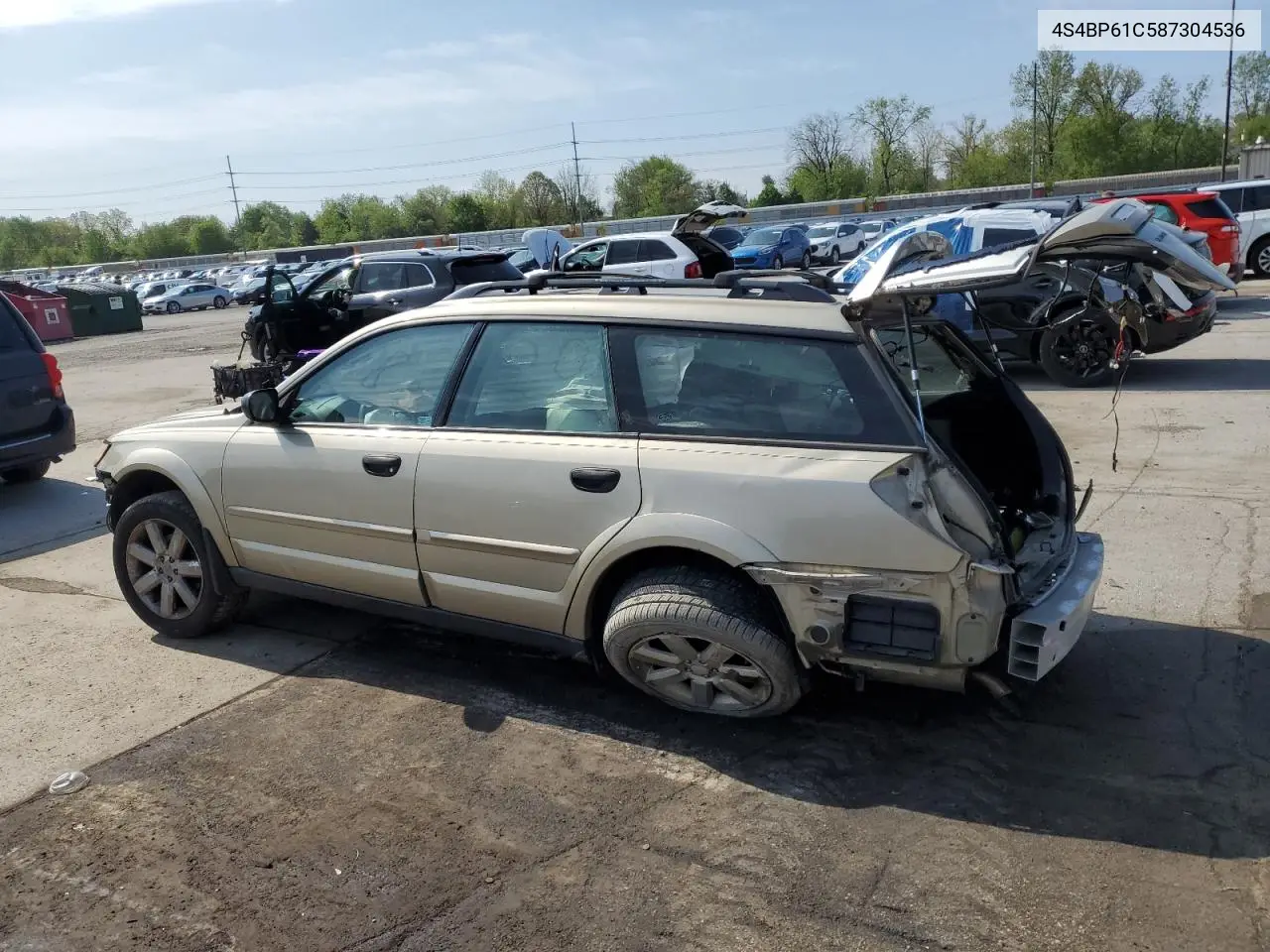 2008 Subaru Outback 2.5I VIN: 4S4BP61C587304536 Lot: 56245405