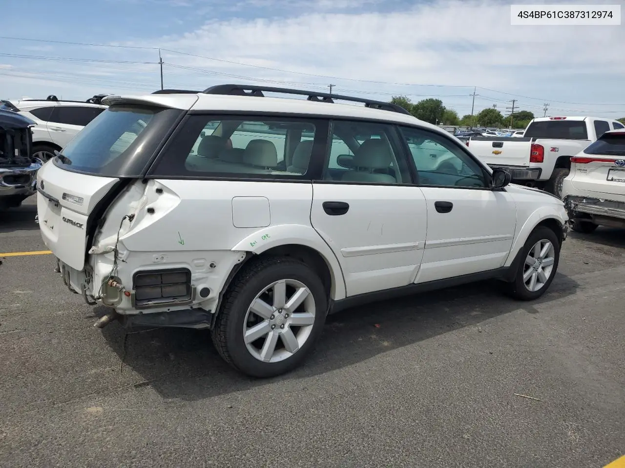 2008 Subaru Outback 2.5I VIN: 4S4BP61C387312974 Lot: 61682985