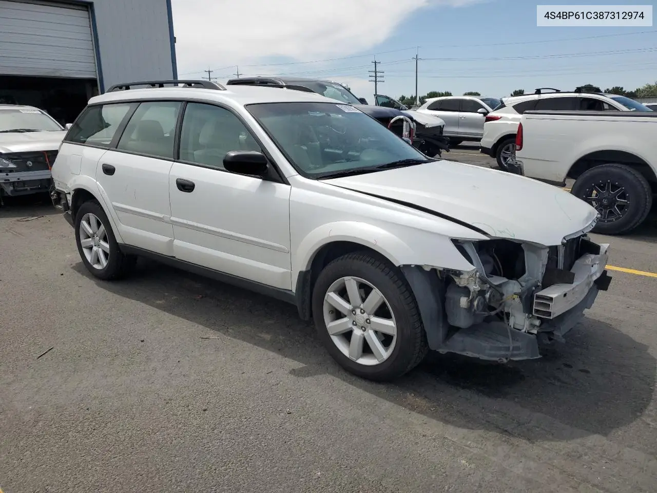 2008 Subaru Outback 2.5I VIN: 4S4BP61C387312974 Lot: 61682985