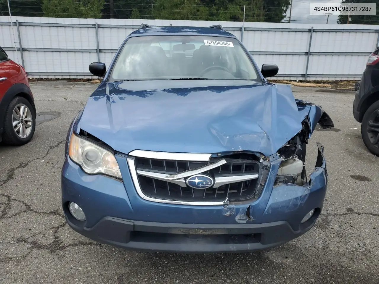 2008 Subaru Outback 2.5I VIN: 4S4BP61C987317287 Lot: 62894365
