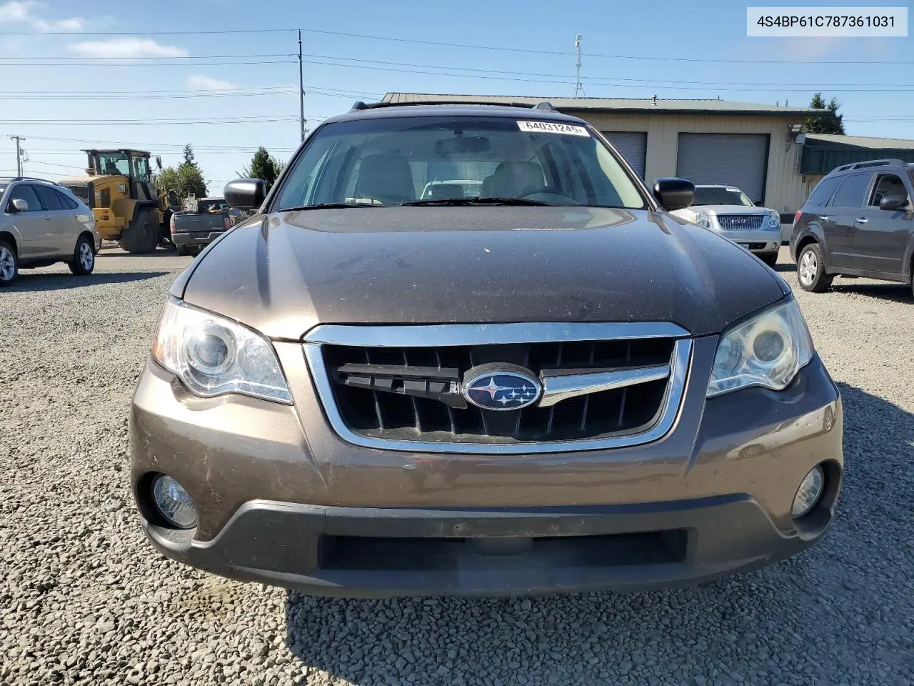 2008 Subaru Outback 2.5I VIN: 4S4BP61C787361031 Lot: 64031245