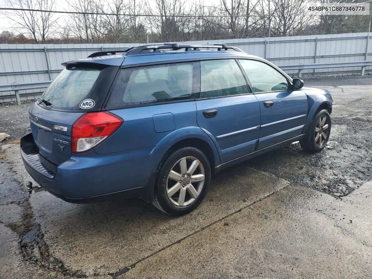 2008 Subaru Outback 2.5I VIN: 4S4BP61C887346778 Lot: 80779914