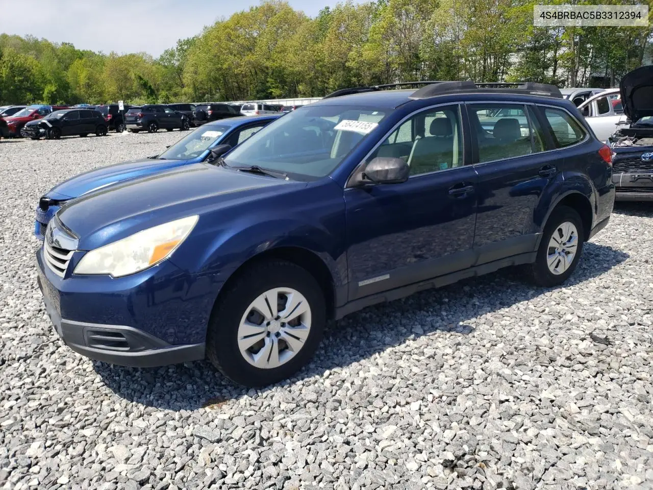 2011 Subaru Outback 2.5I VIN: 4S4BRBAC5B3312394 Lot: 56474155