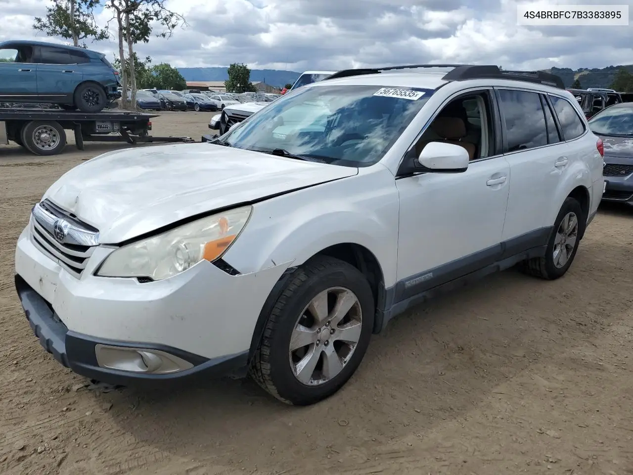 2011 Subaru Outback 2.5I Premium VIN: 4S4BRBFC7B3383895 Lot: 56765535