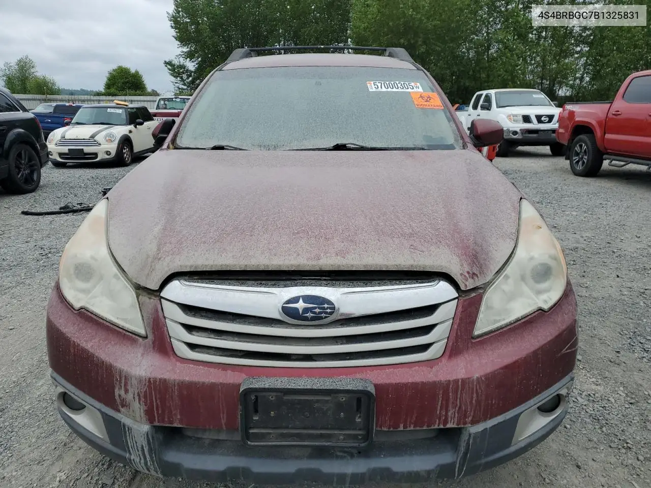 2011 Subaru Outback 2.5I Premium VIN: 4S4BRBGC7B1325831 Lot: 57000305