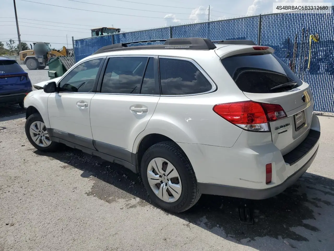 2011 Subaru Outback 2.5I VIN: 4S4BRBAC6B3312680 Lot: 58950495