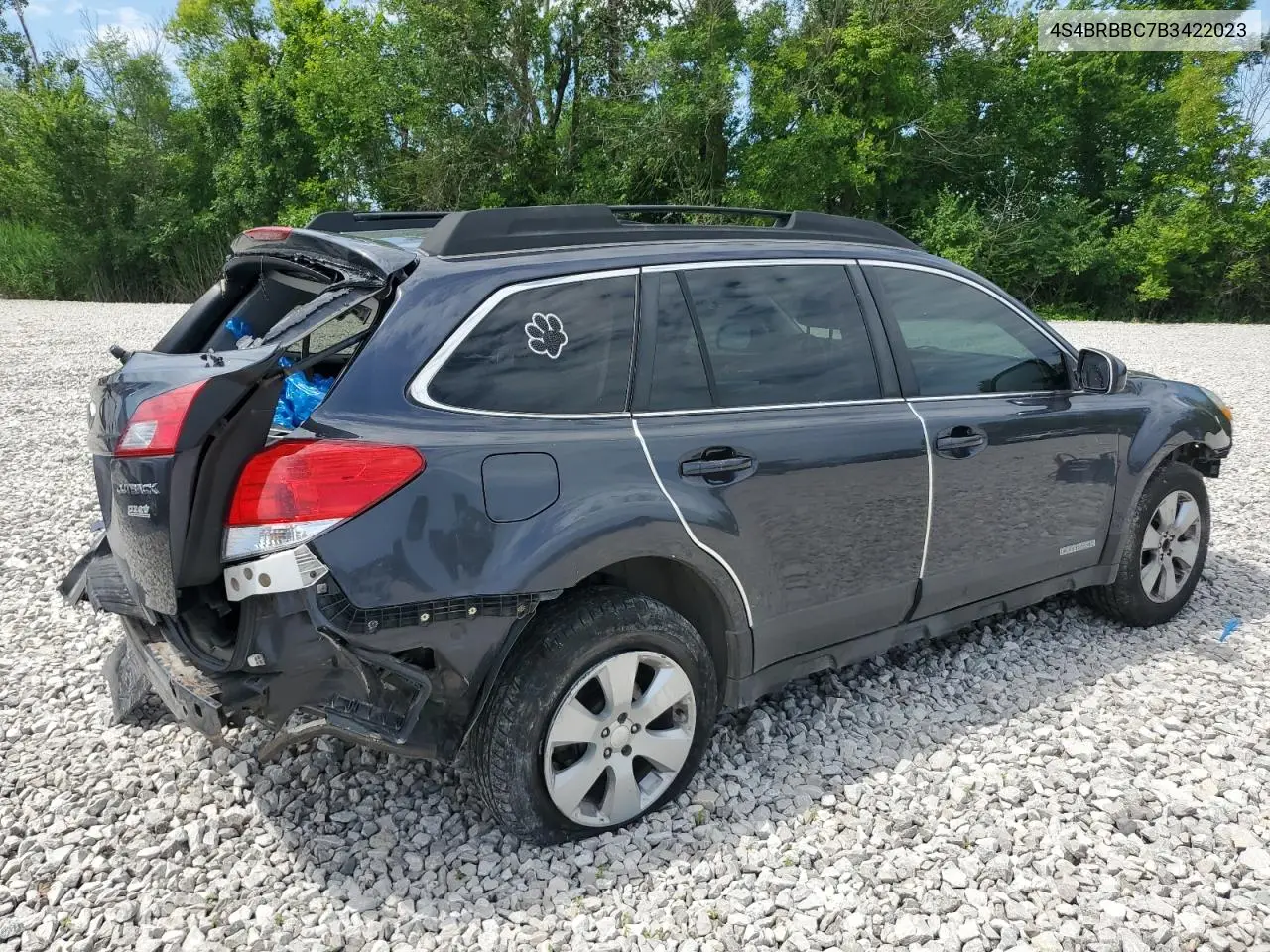 2011 Subaru Outback 2.5I Premium VIN: 4S4BRBBC7B3422023 Lot: 61540835