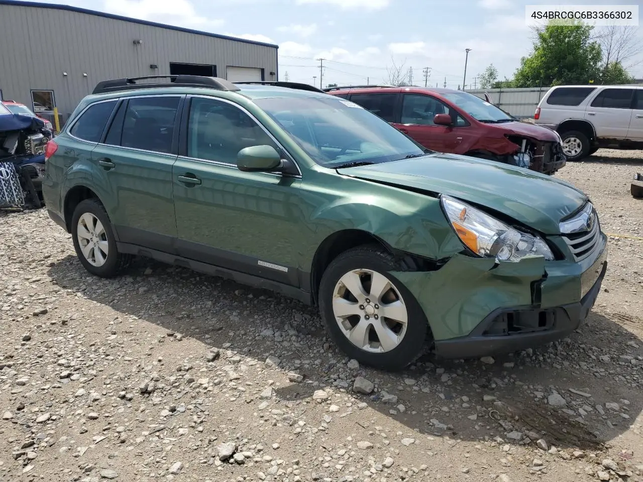 2011 Subaru Outback 2.5I Premium VIN: 4S4BRCGC6B3366302 Lot: 62350425
