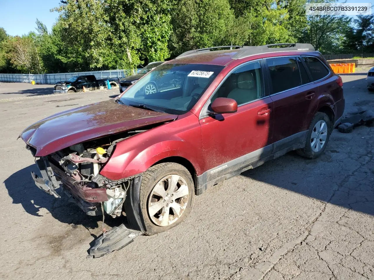 2011 Subaru Outback 2.5I Premium VIN: 4S4BRBCC7B3391239 Lot: 62425675