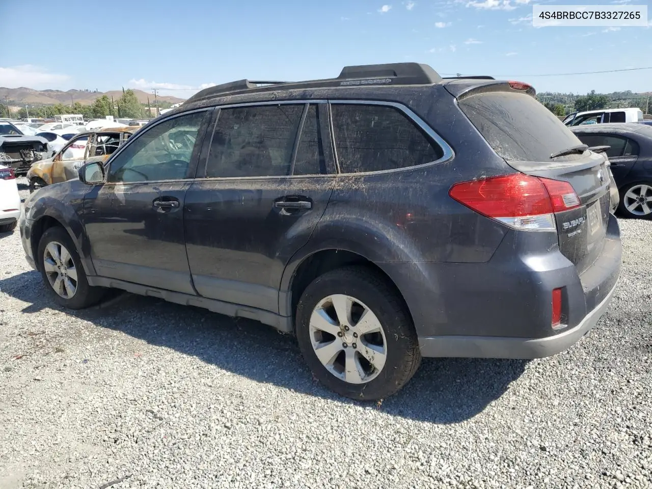2011 Subaru Outback 2.5I Premium VIN: 4S4BRBCC7B3327265 Lot: 63347155