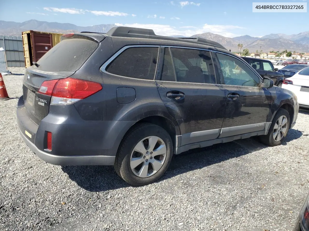 2011 Subaru Outback 2.5I Premium VIN: 4S4BRBCC7B3327265 Lot: 63347155