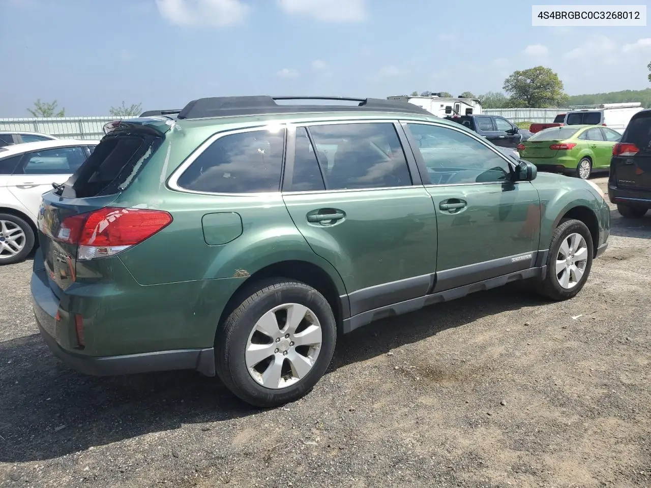 2012 Subaru Outback 2.5I Premium VIN: 4S4BRGBC0C3268012 Lot: 55421545