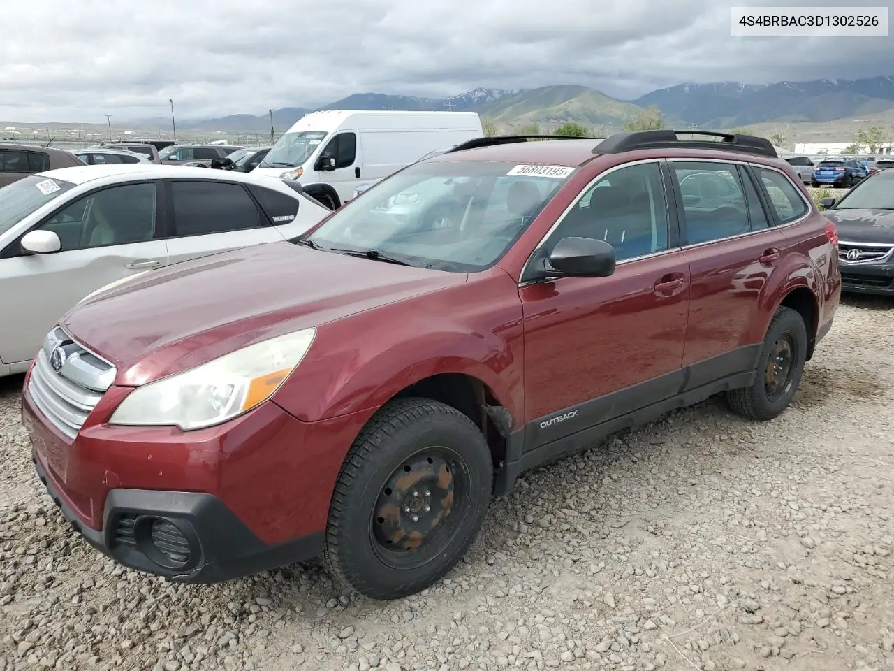 2013 Subaru Outback 2.5I VIN: 4S4BRBAC3D1302526 Lot: 56803195