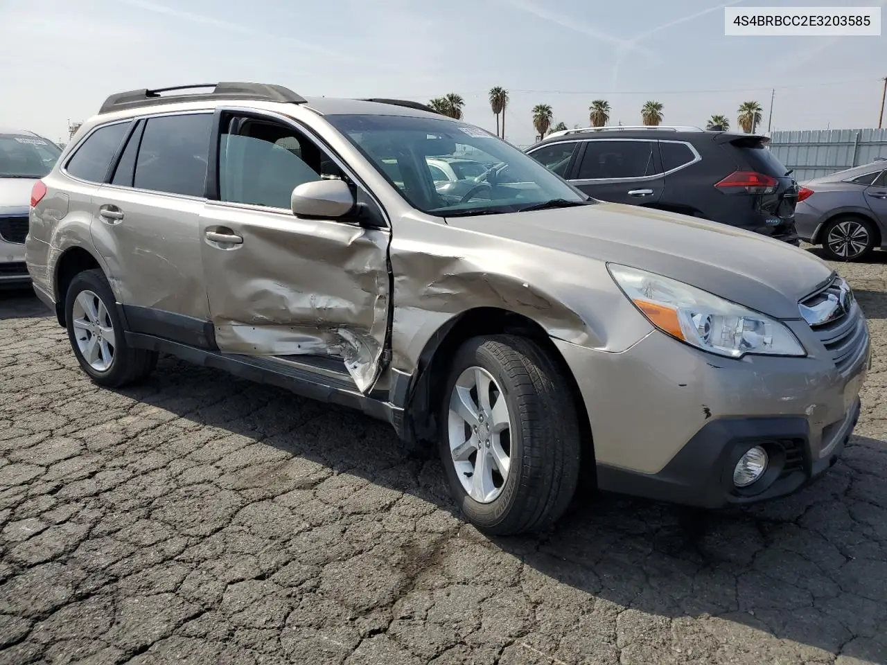 2014 Subaru Outback 2.5I Premium VIN: 4S4BRBCC2E3203585 Lot: 54706705