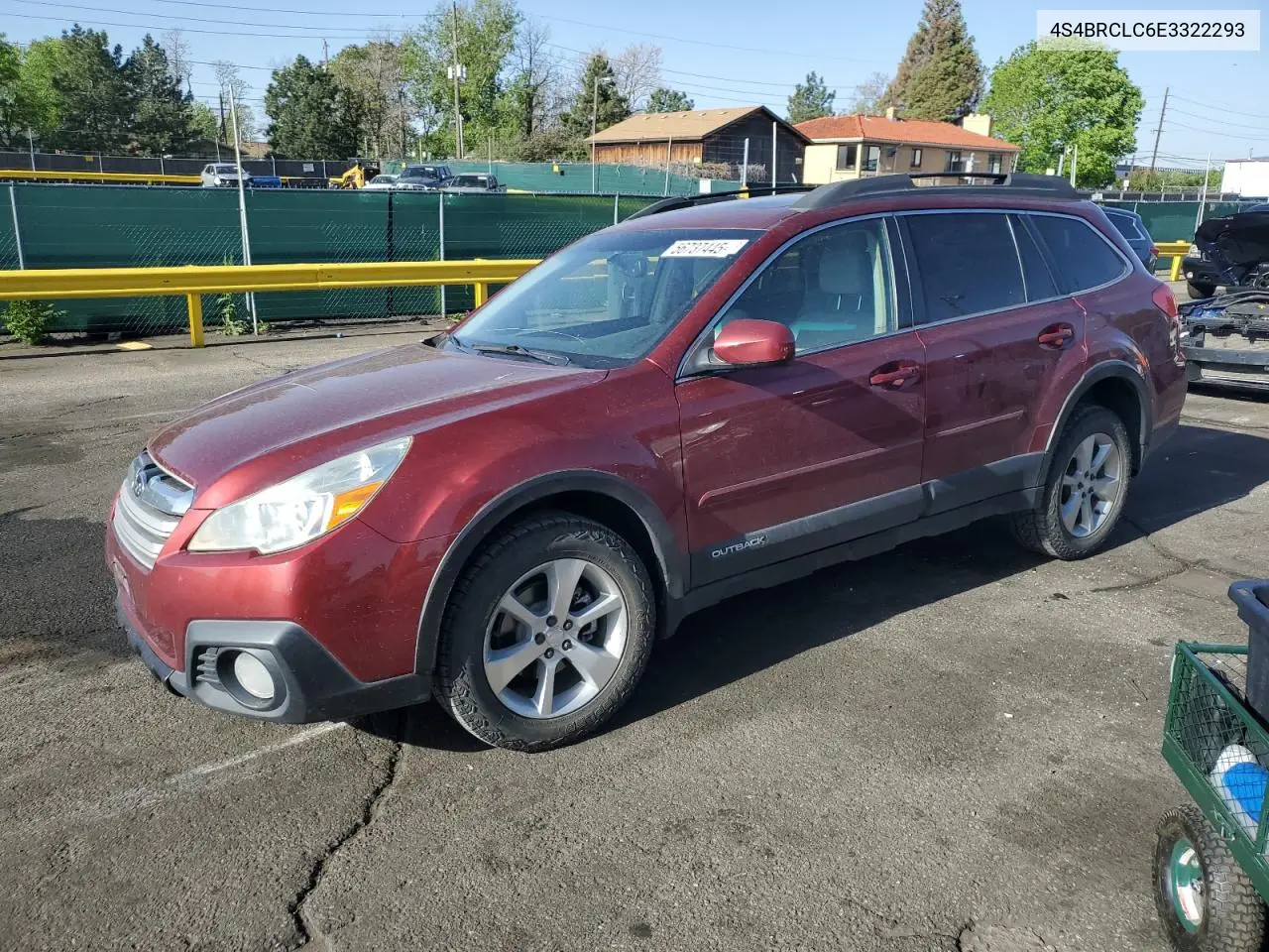 2014 Subaru Outback 2.5I Limited VIN: 4S4BRCLC6E3322293 Lot: 56737445