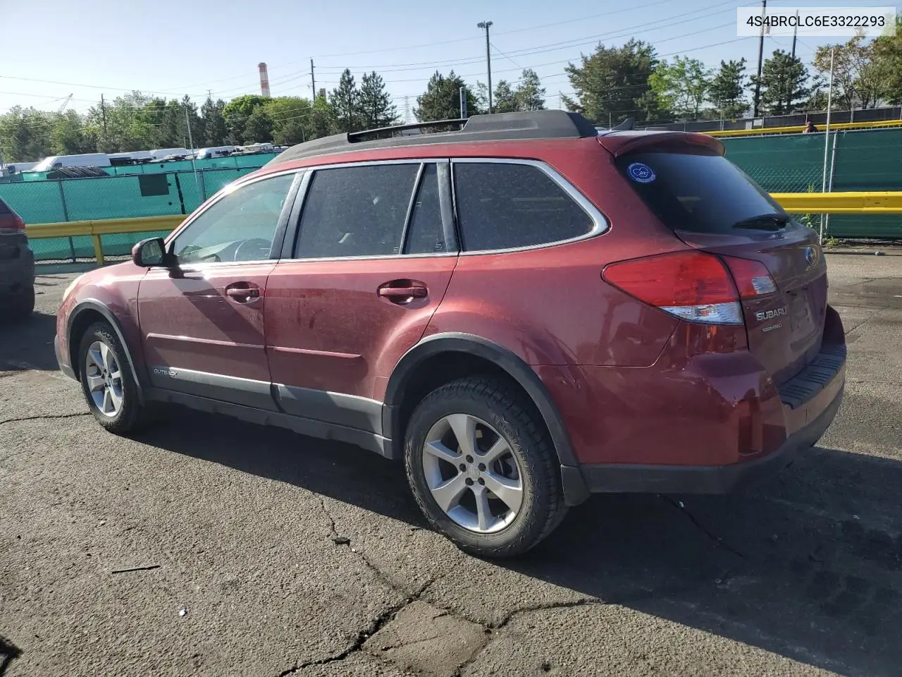 2014 Subaru Outback 2.5I Limited VIN: 4S4BRCLC6E3322293 Lot: 56737445