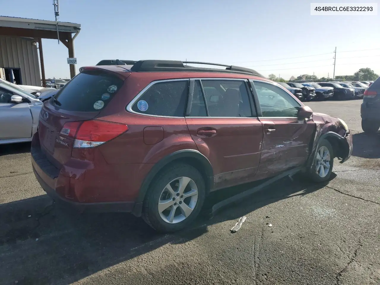 2014 Subaru Outback 2.5I Limited VIN: 4S4BRCLC6E3322293 Lot: 56737445