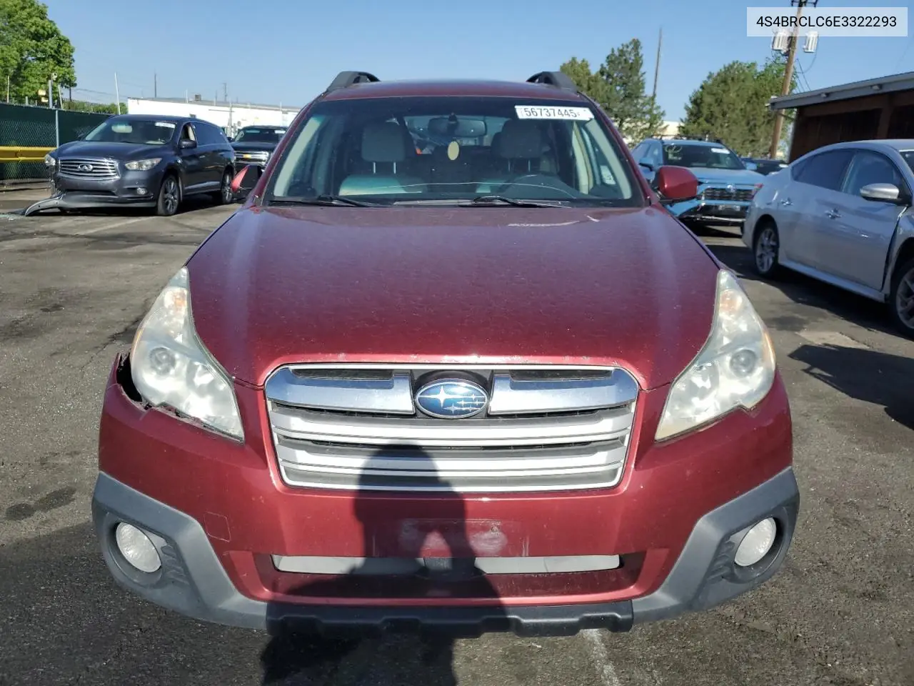 2014 Subaru Outback 2.5I Limited VIN: 4S4BRCLC6E3322293 Lot: 56737445