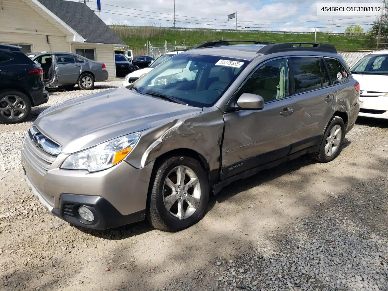 2014 Subaru Outback 2.5I Limited VIN: 4S4BRCLC6E3308152 Lot: 56775585