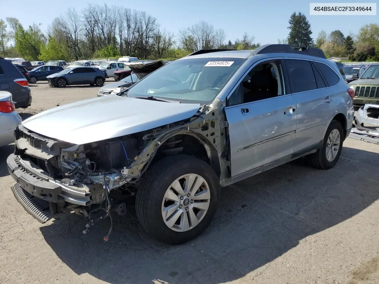 2015 Subaru Outback 2.5I Premium VIN: 4S4BSAEC2F3349644 Lot: 53554925