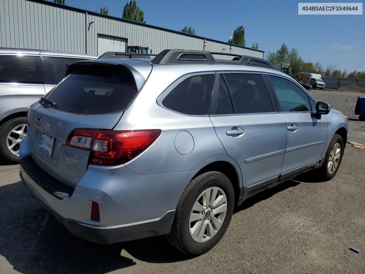 2015 Subaru Outback 2.5I Premium VIN: 4S4BSAEC2F3349644 Lot: 53554925