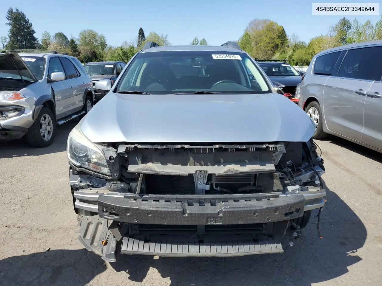 2015 Subaru Outback 2.5I Premium VIN: 4S4BSAEC2F3349644 Lot: 53554925