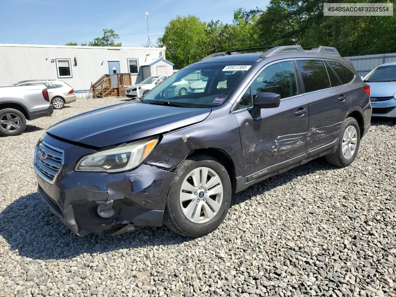 2015 Subaru Outback 2.5I Premium VIN: 4S4BSACC4F3232554 Lot: 58927385