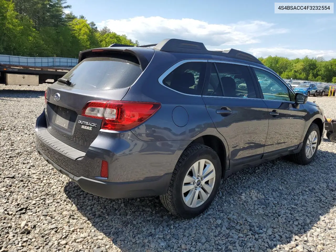 2015 Subaru Outback 2.5I Premium VIN: 4S4BSACC4F3232554 Lot: 58927385