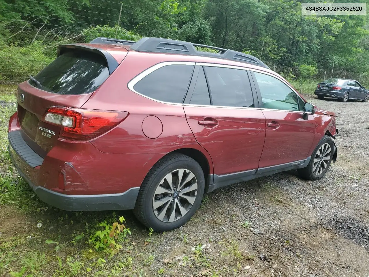 2015 Subaru Outback 2.5I Limited VIN: 4S4BSAJC2F3352520 Lot: 62532805