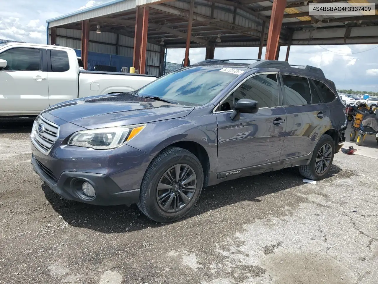 2015 Subaru Outback 2.5I VIN: 4S4BSBAC4F3337409 Lot: 62709305
