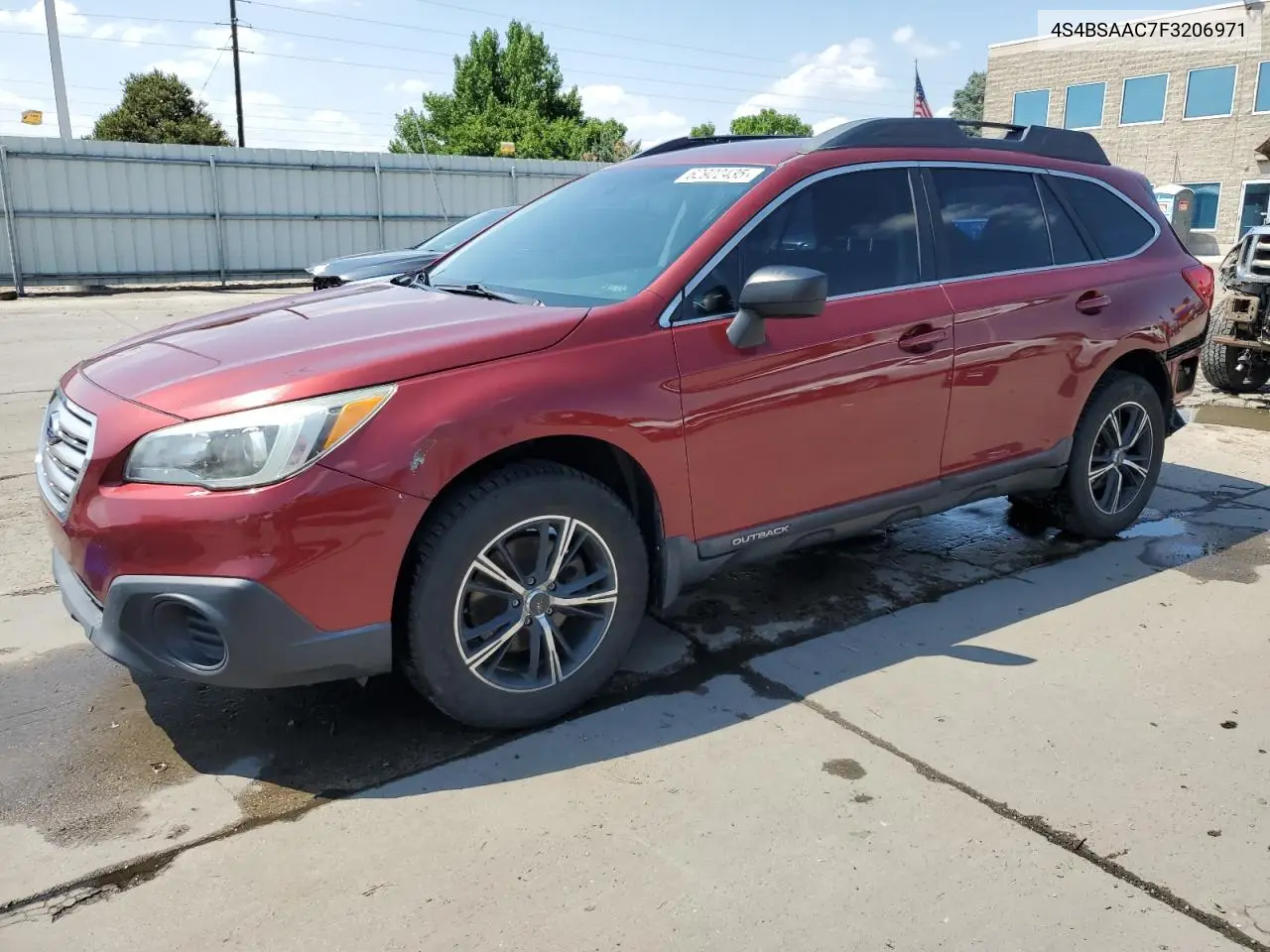 2015 Subaru Outback 2.5I VIN: 4S4BSAAC7F3206971 Lot: 62922435