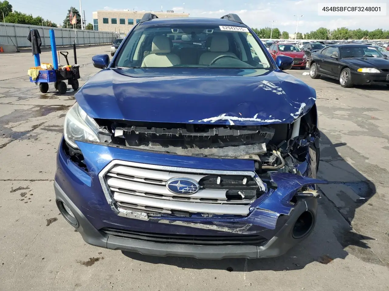 2015 Subaru Outback 2.5I Premium VIN: 4S4BSBFC8F3248001 Lot: 62942515