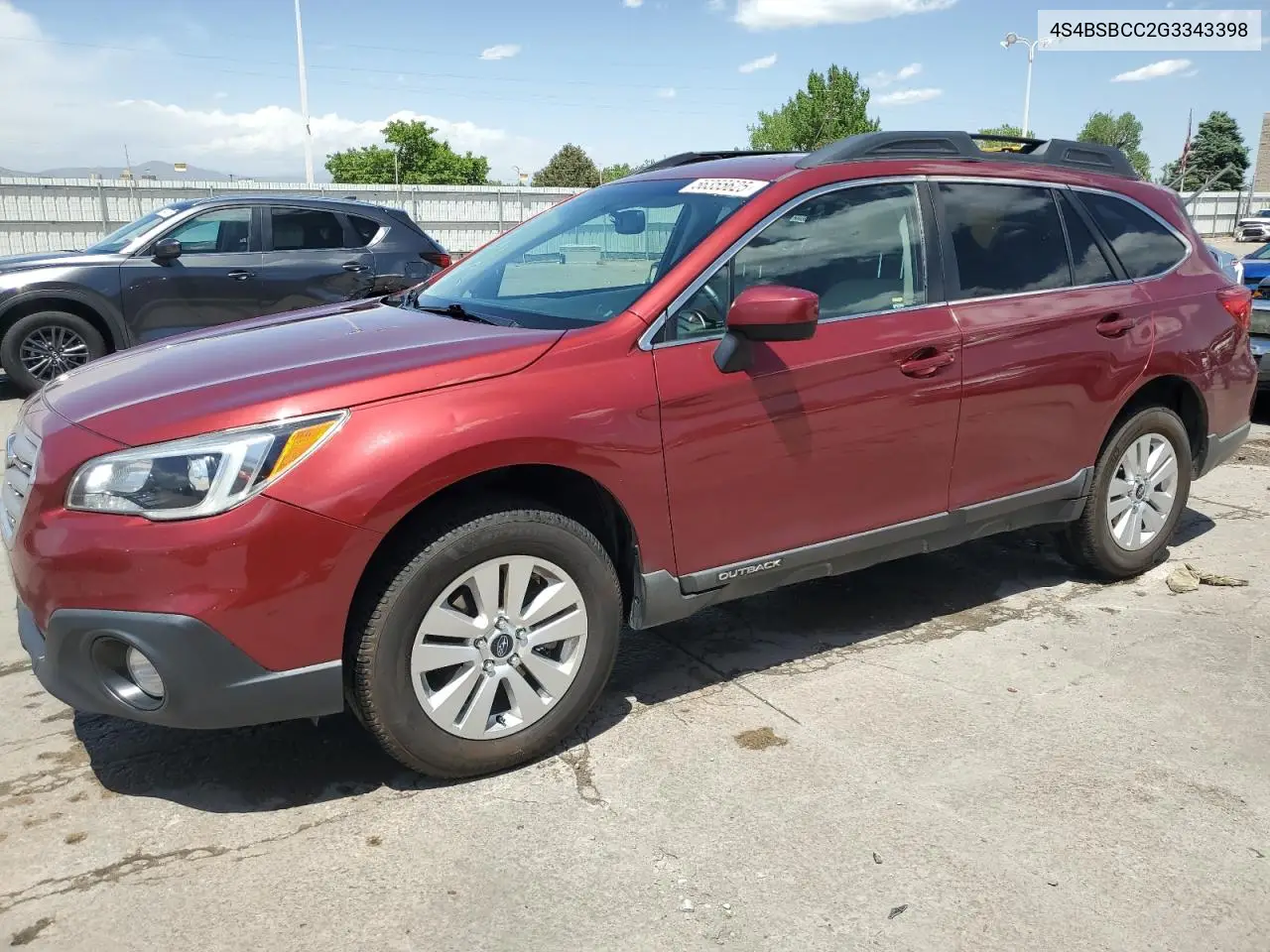 2016 Subaru Outback 2.5I Premium VIN: 4S4BSBCC2G3343398 Lot: 56355625