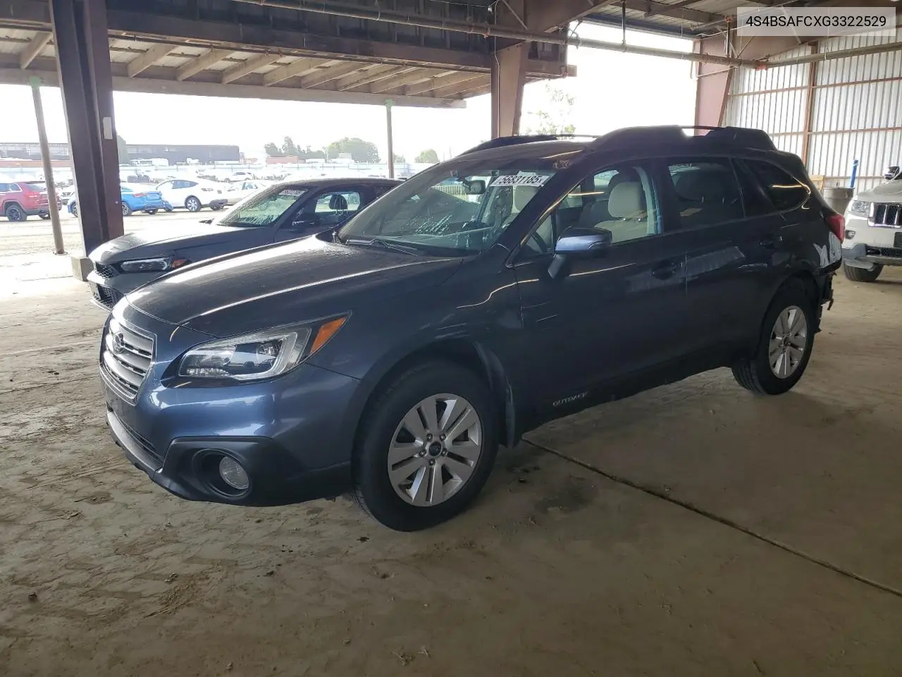 2016 Subaru Outback 2.5I Premium VIN: 4S4BSAFCXG3322529 Lot: 56831185