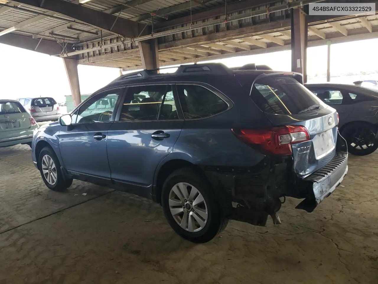 2016 Subaru Outback 2.5I Premium VIN: 4S4BSAFCXG3322529 Lot: 56831185