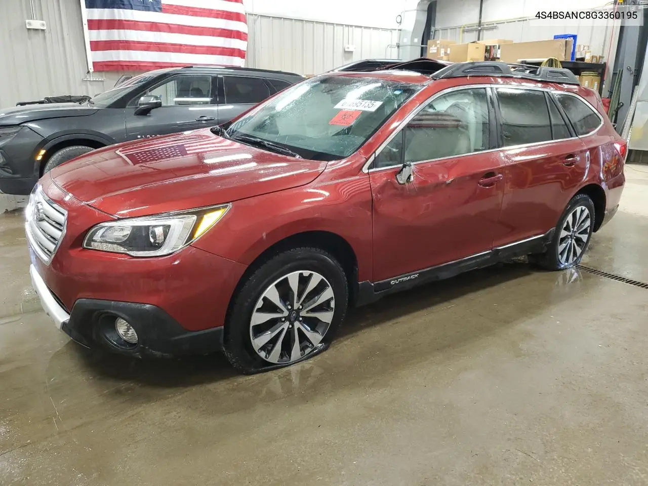2016 Subaru Outback 2.5I Limited VIN: 4S4BSANC8G3360195 Lot: 61695135