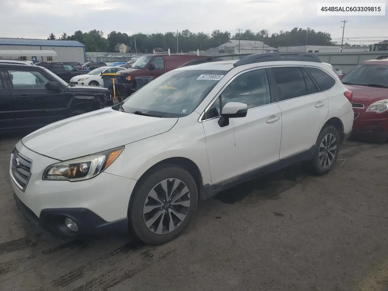 2016 Subaru Outback 2.5I Limited VIN: 4S4BSALC6G3309815 Lot: 62759005